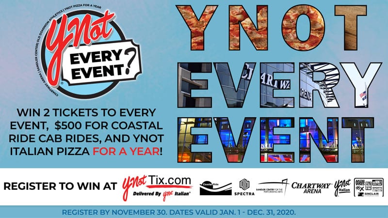 ynot every event win 2 tickets to every event